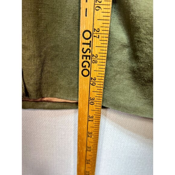 Adolfo International Womens Linen Oversize Jacket Long Sleeve Size M Olive Green - Picture 8 of 11